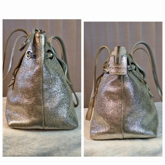 Jimmy Choo $1395 Rhea Bag Metallic Leather Tote Bag - Picture 15 of 16
